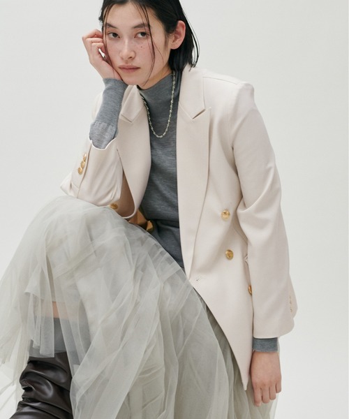 LARUTA(ラルータ)の「【LARUTA】金ボタンテーラードジャケット(テーラードジャケット・レディース・モカ/ネイビー/アイボリー・MEDIUM/LARGE)」の1枚目の写真