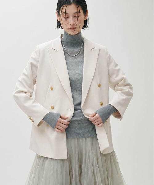 LARUTA(ラルータ)の「【LARUTA】金ボタンテーラードジャケット(テーラードジャケット・レディース・モカ/ネイビー/アイボリー・MEDIUM/LARGE)」の7枚目の写真