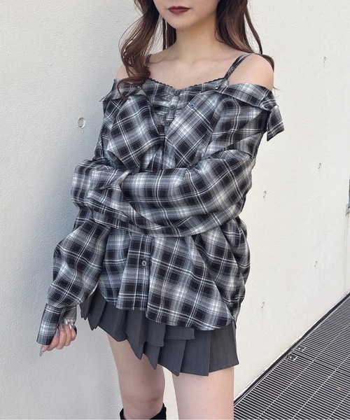 one way(ワンウェイ)の「3wayチェックシャツ(シャツ/ブラウス・レディース・ブラウン系その他/ブルー系その他/ブラック系その他・FREE)」の4枚目の写真