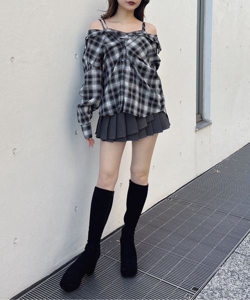 one way(ワンウェイ)の「3wayチェックシャツ(シャツ/ブラウス・レディース・ブラウン系その他/ブルー系その他/ブラック系その他・FREE)」の7枚目の写真