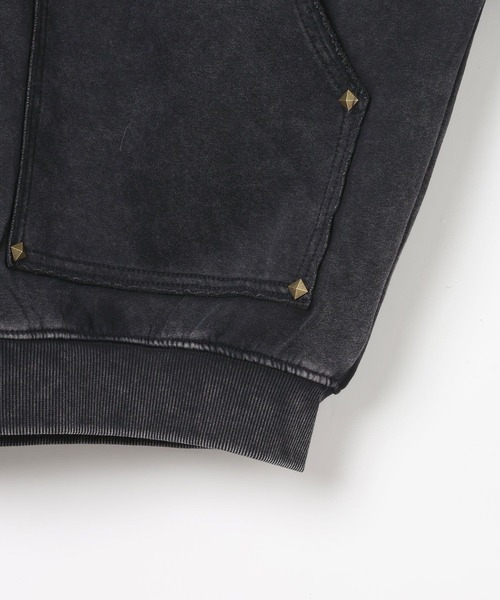 LAND MUSEUM（ランドミュージアム）の「【ベスト着用可能】LAND MUSEUM／カットオフリベットジップ（パーカー・メンズ・ブラック/グレー・LARGE/MEDIUM）」の17枚目の写真