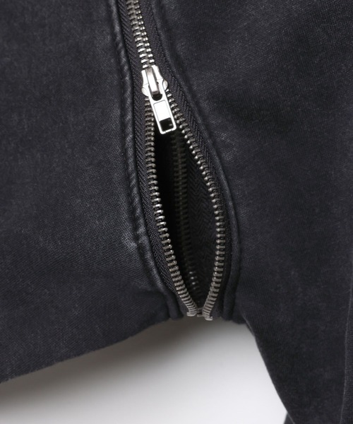 LAND MUSEUM（ランドミュージアム）の「【ベスト着用可能】LAND MUSEUM／カットオフリベットジップ（パーカー・メンズ・ブラック/グレー・LARGE/MEDIUM）」の14枚目の写真