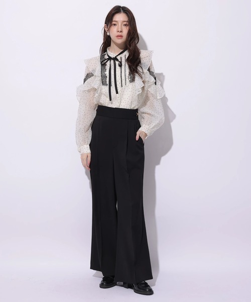 Rirandture（リランドチュール）の「ハイウエストビットパンツ（その他パンツ・レディース・オフホワイト/ブラック/ブラウン・0/1/2）」の4枚目の写真