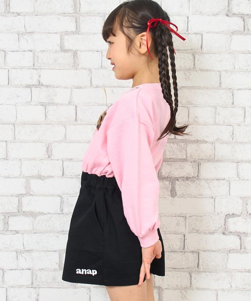 ANAP kids（アナップキッズ）の「チャーム付ツイルドッキングワンピース（ワンピース・キッズ・ホワイト/ライトピンク・110/120/130）」の8枚目の写真