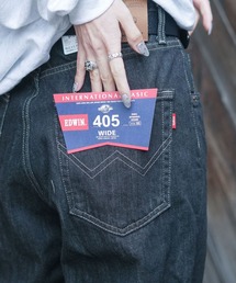 【EDWIN/エドウィン】【最旬のワイドテーパード】405 リラックスストレート ブラック 13.75oz本格デニム 日本製