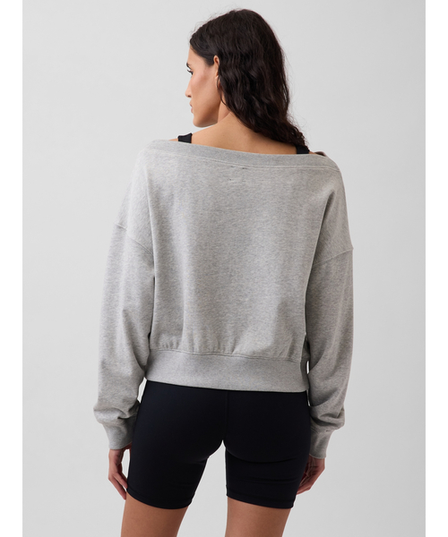 GAP(ギャップ)の「ヴィンテージソフト フレンチテリー オーバーサイズ オープンネックライン クロップド スウェットシャツ(スウェット・レディース・ホワイト/ブラック/グレー・XXS/XL/L/M/XS/S)」の20枚目の写真