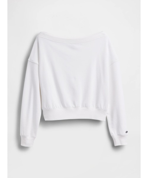 GAP(ギャップ)の「ヴィンテージソフト フレンチテリー オーバーサイズ オープンネックライン クロップド スウェットシャツ(スウェット・レディース・ホワイト/ブラック/グレー・XXS/XL/L/M/XS/S)」の4枚目の写真