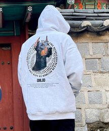 DOUBLE JD（ダブルジェイディー）の「ドーベルマン 薄い起毛フードパーカー (ライトグレー)（パーカー）」