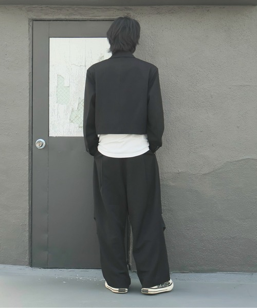 INTER FACTORY（インターファクトリー）の「カイチ - ワイドタックスラックス - made in INTER FACTORY（スラックス・メンズ・ネイビー/ブラック・SMALL/MEDIUM/LARGE）」の5枚目の写真