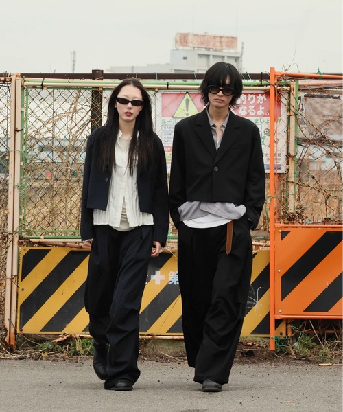 INTER FACTORY（インターファクトリー）の「カイチ - ワイドタックスラックス - made in INTER FACTORY（スラックス・メンズ・ネイビー/ブラック・SMALL/MEDIUM/LARGE）」の10枚目の写真