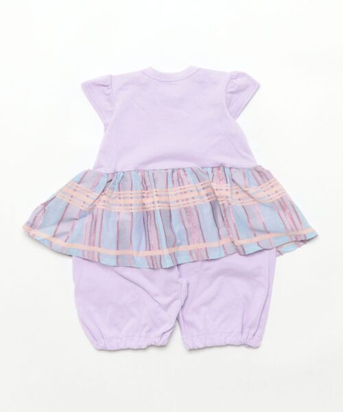 maarook(マルーク)の「シアーフリンジチェック天竺babyロンパース(ロンパース・キッズ・パープル・80cm/70cm)」の2枚目の写真