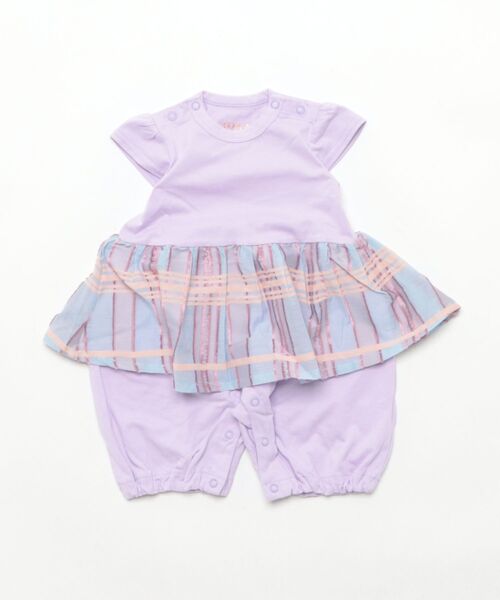 maarook(マルーク)の「シアーフリンジチェック天竺babyロンパース(ロンパース・キッズ・パープル・80cm/70cm)」の9枚目の写真