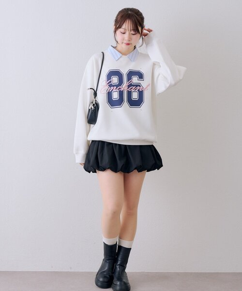 continuer de NICE CLAUP（コンティニューデナイスクラップ）の「ドッキングナンバリングプルオーバー（スウェット・レディース・ネイビー/トップグレー/オフホワイト・FREE）」の10枚目の写真