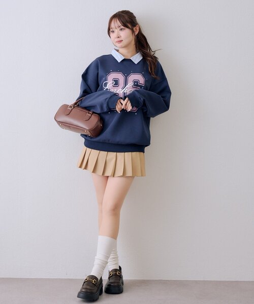 continuer de NICE CLAUP（コンティニューデナイスクラップ）の「ドッキングナンバリングプルオーバー（スウェット・レディース・ネイビー/トップグレー/オフホワイト・FREE）」の12枚目の写真