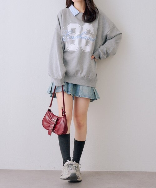 continuer de NICE CLAUP（コンティニューデナイスクラップ）の「ドッキングナンバリングプルオーバー（スウェット・レディース・ネイビー/トップグレー/オフホワイト・FREE）」の18枚目の写真