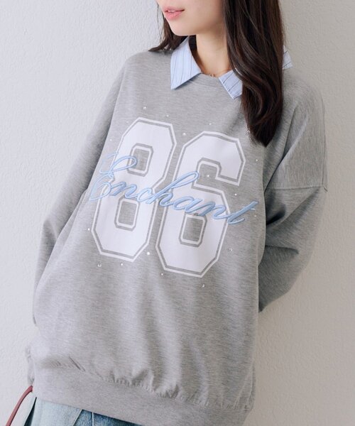 continuer de NICE CLAUP（コンティニューデナイスクラップ）の「ドッキングナンバリングプルオーバー（スウェット・レディース・ネイビー/トップグレー/オフホワイト・FREE）」の19枚目の写真