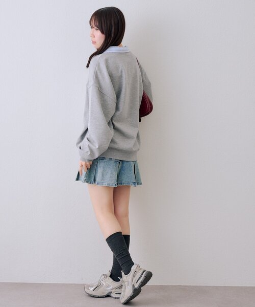 continuer de NICE CLAUP（コンティニューデナイスクラップ）の「ドッキングナンバリングプルオーバー（スウェット・レディース・ネイビー/トップグレー/オフホワイト・FREE）」の22枚目の写真