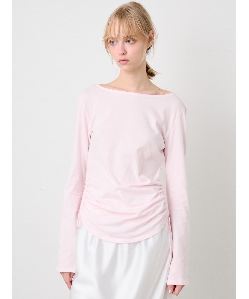 SORIN(ソリン )の「Side Ribbon Long Tshirt/サイドリボン ロングTシャツ(Tシャツ/カットソー・レディース・ライトピンク/ダークグレー/ミント/ホワイト・38)」の5枚目の写真