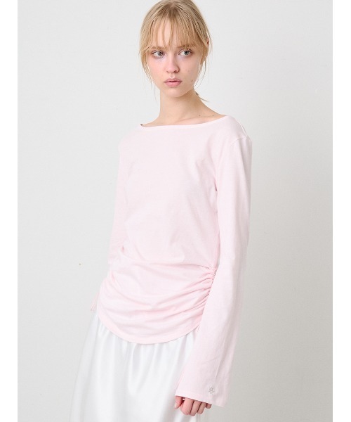 SORIN(ソリン )の「Side Ribbon Long Tshirt/サイドリボン ロングTシャツ(Tシャツ/カットソー・レディース・ライトピンク/ダークグレー/ミント/ホワイト・38)」の6枚目の写真