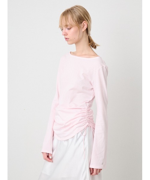 SORIN(ソリン )の「Side Ribbon Long Tshirt/サイドリボン ロングTシャツ(Tシャツ/カットソー・レディース・ライトピンク/ダークグレー/ミント/ホワイト・38)」の7枚目の写真