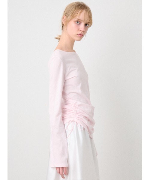 SORIN(ソリン )の「Side Ribbon Long Tshirt/サイドリボン ロングTシャツ(Tシャツ/カットソー・レディース・ライトピンク/ダークグレー/ミント/ホワイト・38)」の8枚目の写真