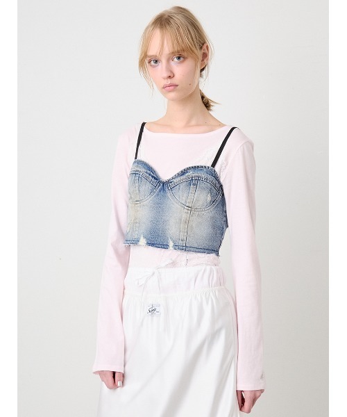 SORIN(ソリン )の「Side Ribbon Long Tshirt/サイドリボン ロングTシャツ(Tシャツ/カットソー・レディース・ライトピンク/ダークグレー/ミント/ホワイト・38)」の9枚目の写真