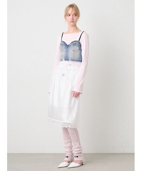SORIN(ソリン )の「Side Ribbon Long Tshirt/サイドリボン ロングTシャツ(Tシャツ/カットソー・レディース・ライトピンク/ダークグレー/ミント/ホワイト・38)」の11枚目の写真