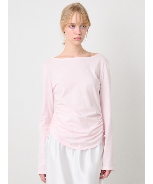 SORIN(ソリン )の「Side Ribbon Long Tshirt/サイドリボン ロングTシャツ(Tシャツ/カットソー・レディース・ライトピンク/ダークグレー/ミント/ホワイト・38)」の14枚目の写真