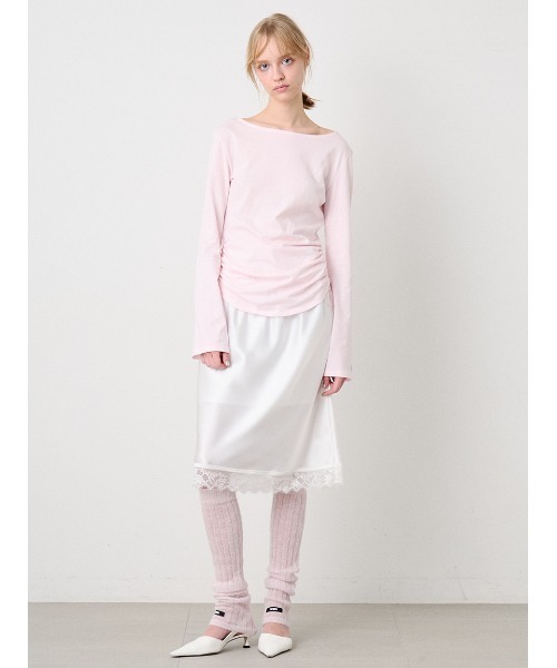 SORIN(ソリン )の「Side Ribbon Long Tshirt/サイドリボン ロングTシャツ(Tシャツ/カットソー・レディース・ライトピンク/ダークグレー/ミント/ホワイト・38)」の17枚目の写真