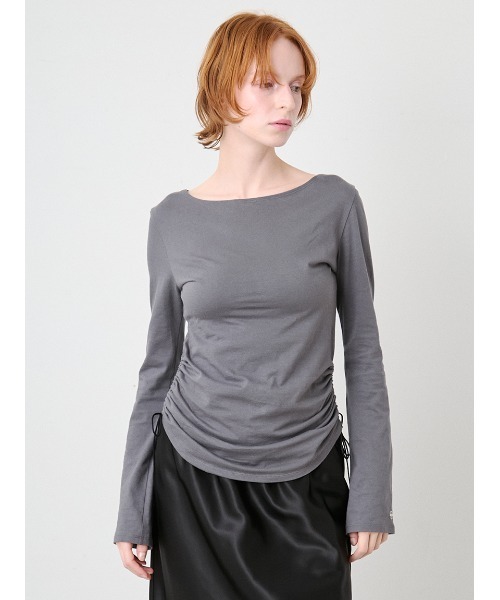 SORIN(ソリン )の「Side Ribbon Long Tshirt/サイドリボン ロングTシャツ(Tシャツ/カットソー・レディース・ライトピンク/ダークグレー/ミント/ホワイト・38)」の18枚目の写真