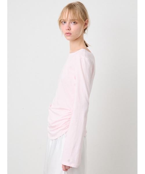 SORIN(ソリン )の「Side Ribbon Long Tshirt/サイドリボン ロングTシャツ(Tシャツ/カットソー・レディース・ライトピンク/ダークグレー/ミント/ホワイト・38)」の15枚目の写真