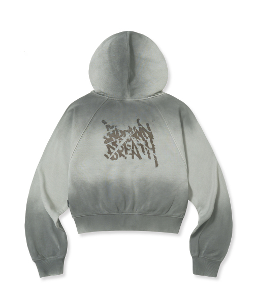 BROWNBREATH(ブラウンブレス)の「W BROKEN TAG DIRTY CROP HOOD ZIP UP - GREY(パーカー・メンズ・その他・S)」の2枚目の写真