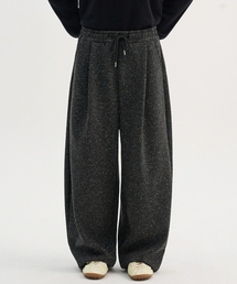 [F/W]ネフテクスチャーワンタックカーブバンディングパンツ_メランブラック