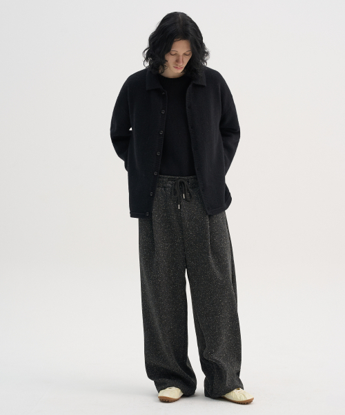 TRIP LE SENS（トリップ ル センス）の「[F/W]ネフテクスチャーワンタックカーブバンディングパンツ_メランブラック（スウェットパンツ・メンズ・その他・M/L）」の4枚目の写真