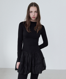 BALLOON JERSEY DRESS BLACK