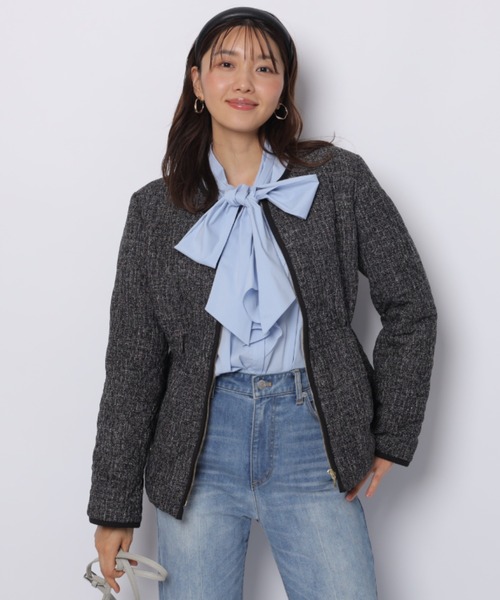 JUSGLITTY（ジャスグリッティー）の「キルティングペプラムショートコート（ダウンジャケット/コート・レディース・ブラック系その他2・2/1）」の5枚目の写真