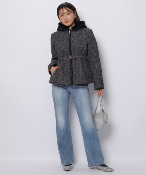 JUSGLITTY（ジャスグリッティー）の「キルティングペプラムショートコート（ダウンジャケット/コート・レディース・ブラック系その他2・2/1）」の12枚目の写真