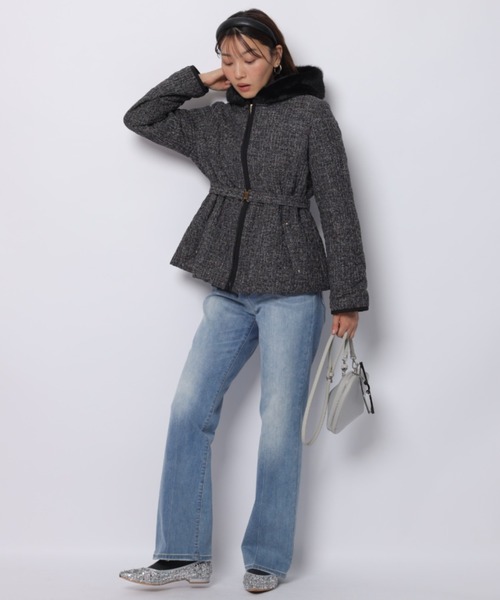 JUSGLITTY（ジャスグリッティー）の「キルティングペプラムショートコート（ダウンジャケット/コート・レディース・ブラック系その他2・2/1）」の13枚目の写真