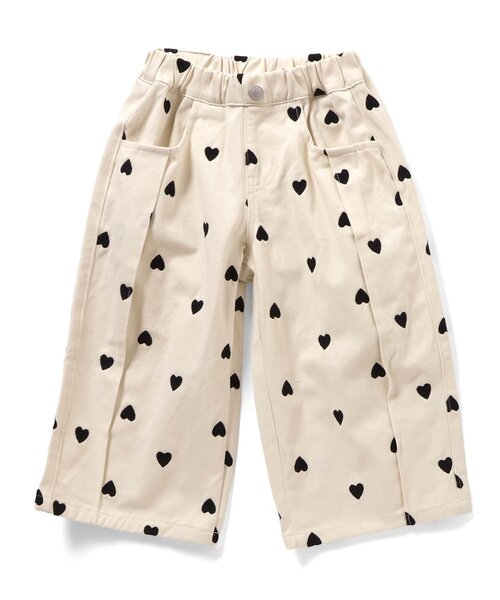 Seraph（セラフ）の「ハート刺繍タックワイドパンツ_ジュニア対応（その他パンツ・キッズ・インディゴブルー/キナリ・80/90/100/110/120/130/140）」の2枚目の写真