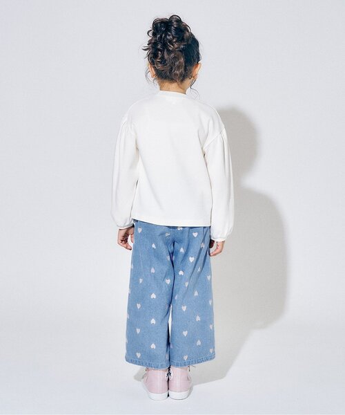 Seraph（セラフ）の「ハート刺繍タックワイドパンツ_ジュニア対応（その他パンツ・キッズ・インディゴブルー/キナリ・80/90/100/110/120/130/140）」の6枚目の写真