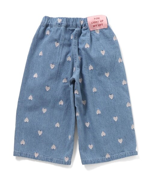 Seraph（セラフ）の「ハート刺繍タックワイドパンツ_ジュニア対応（その他パンツ・キッズ・インディゴブルー/キナリ・80/90/100/110/120/130/140）」の4枚目の写真