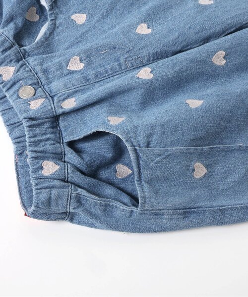 Seraph（セラフ）の「ハート刺繍タックワイドパンツ_ジュニア対応（その他パンツ・キッズ・インディゴブルー/キナリ・80/90/100/110/120/130/140）」の9枚目の写真