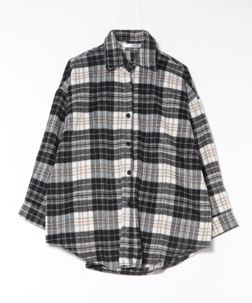 CANVAS+(キャンバスプラス)の「【CANVAS+】起毛チェックシャツ(シャツ/ブラウス・レディース・モカ/ブラック/ワインレッド/ブルー・M)」の6枚目の写真