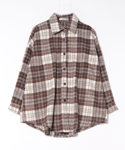 CANVAS+(キャンバスプラス)の「【CANVAS+】起毛チェックシャツ(シャツ/ブラウス・レディース・モカ/ブラック/ワインレッド/ブルー・M)」の8枚目の写真
