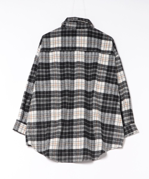 CANVAS+(キャンバスプラス)の「【CANVAS+】起毛チェックシャツ(シャツ/ブラウス・レディース・モカ/ブラック/ワインレッド/ブルー・M)」の7枚目の写真