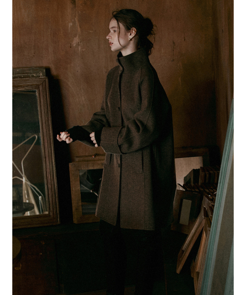 LENINA(レニーナ)の「MORI herringbone handmade half coat_BROWN(チェスターコート・レディース・ブラウン・FREE)」の2枚目の写真