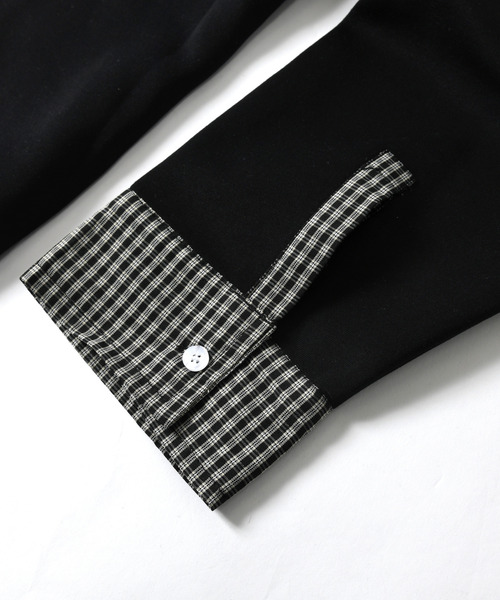 neos(ネオス)の「【neos】ポロシャツ メンズ フェイクレイヤード チェック スキッパー ルーズシルエット 長袖 オーバーサイズ(Tシャツ/カットソー・メンズ・ブラック/ホワイト・X-LARGE/LARGE/MEDIUM)」の21枚目の写真