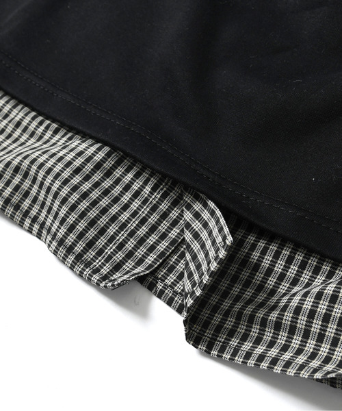 neos(ネオス)の「【neos】ポロシャツ メンズ フェイクレイヤード チェック スキッパー ルーズシルエット 長袖 オーバーサイズ(Tシャツ/カットソー・メンズ・ブラック/ホワイト・X-LARGE/LARGE/MEDIUM)」の22枚目の写真