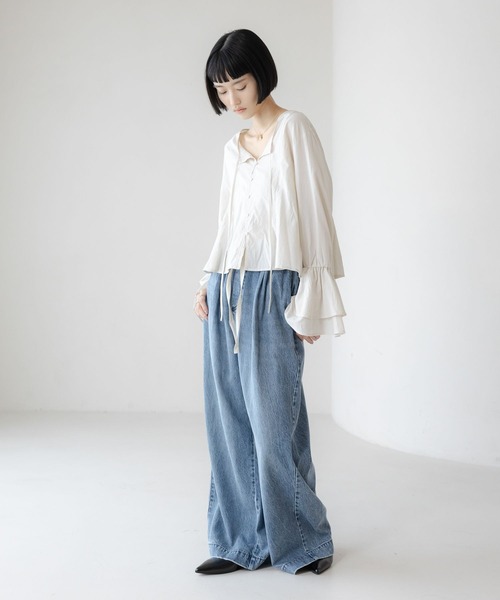 LOWRYS FARM（ローリーズファーム）の「キャンディスリーブブラウス 　642414（シャツ/ブラウス・レディース・ブラック/ライトベージュ/ブラック系その他・FREE）」の6枚目の写真