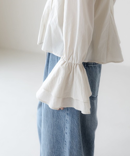 LOWRYS FARM（ローリーズファーム）の「キャンディスリーブブラウス 　642414（シャツ/ブラウス・レディース・ブラック/ライトベージュ/ブラック系その他・FREE）」の8枚目の写真